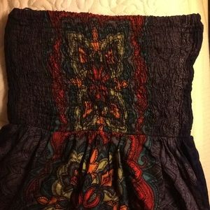 Colorful strapless long dress